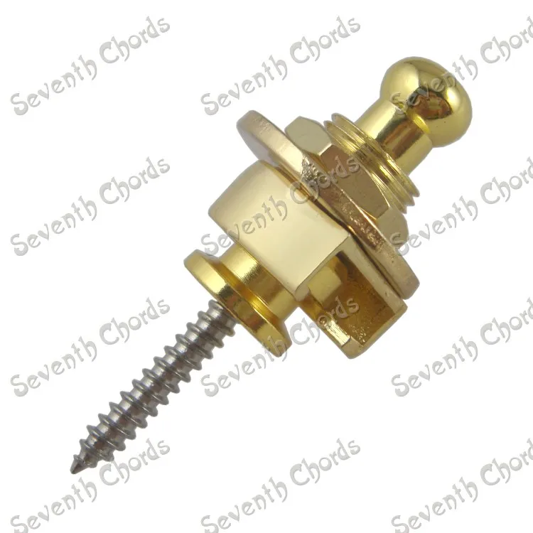 

2 Pcs Gold Guitar Bass Strap Lock Skidproof StrapLock locking pegs Pins,Guitar Strap buttons Pins metal end