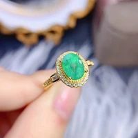 meibapj natural small emerald gemstone fashion flower ring for women real 925 sterling silver charm fine wedding jewelry