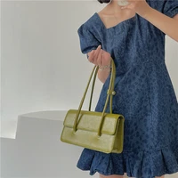 green woman handbags underarm bag female shoulder bag 2022 new summer fashion oil wax leather messenger bag hand held