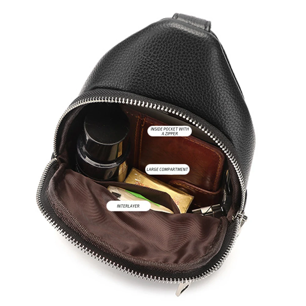 PU Leather Sling Bag Multipurpose Wallet Purse For Running Fitness