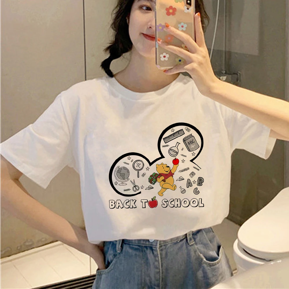 

Cute Sweet Style Winnie The Pooh Women T-shirt Disney Back To School Print Fashion Trend Instagram Clothes Hot Sale Lady Shirt