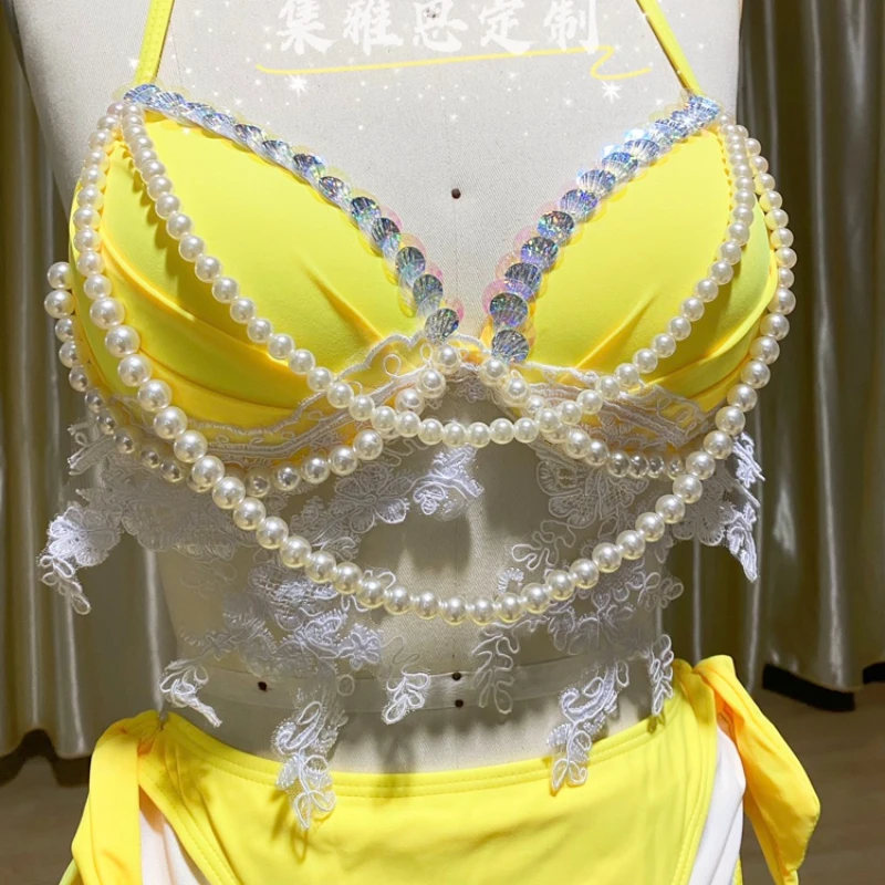 Оригинальный дизайн ручная работа кружевные сращивающиеся блестки жемчужная