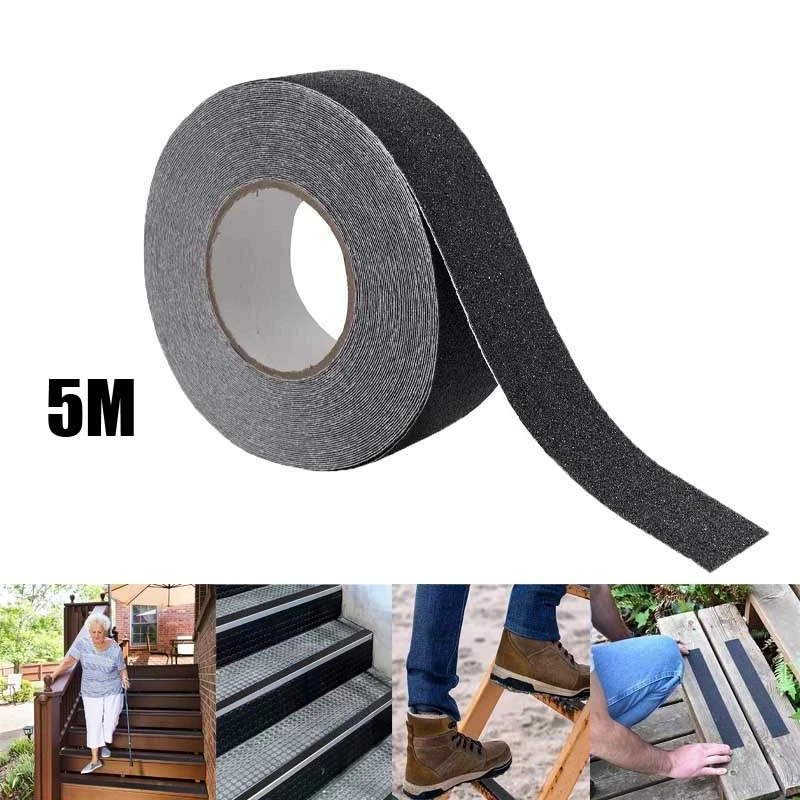 

5M Anti-Slip Tape Outdoor Anti Slip Stickers High Friction Non Slip Traction Tape Abrasive Adhesive for Stairs Safety Tread Step