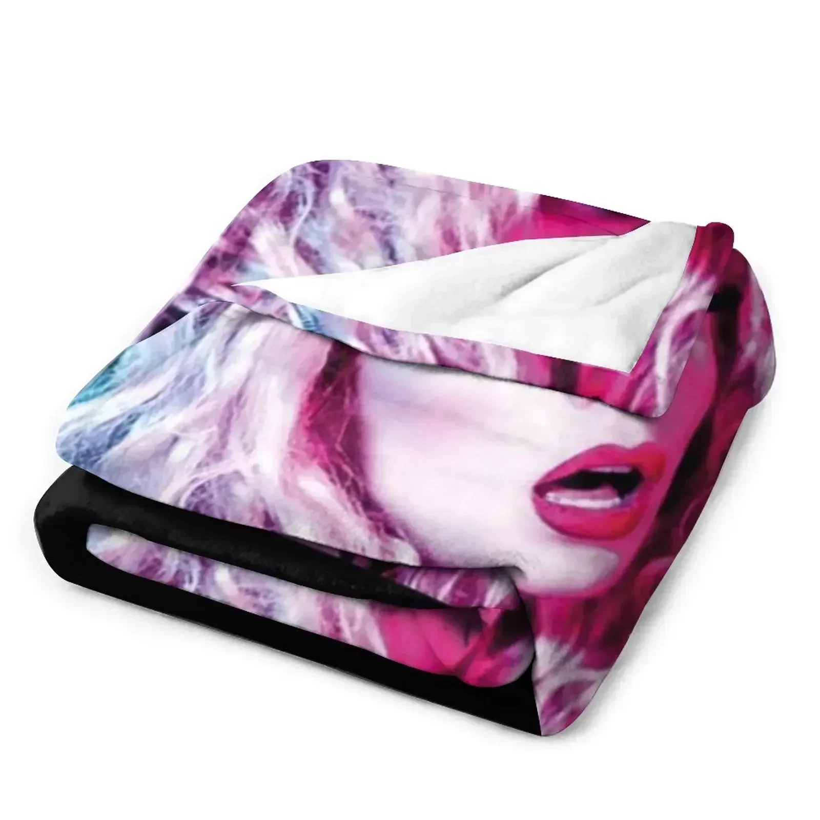 Кати Замо | Синий и розовый + фирменное одеяло роскошное брендовое лохматое с