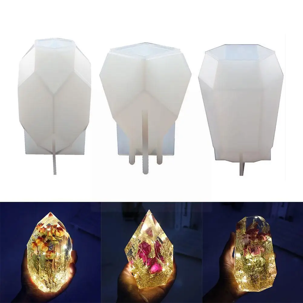 

DIY Crystal эпоксидная смола, форма, шестисторонняя тема, цилиндрический конус, ювелирные изделия, подсвечник из силикона декоративная форма A0C6
