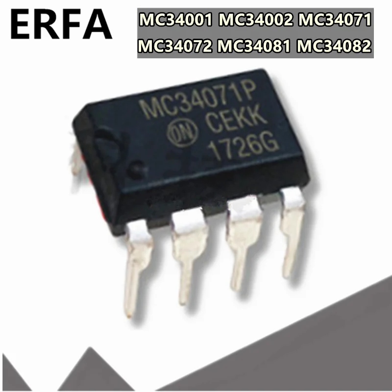 Усилитель MC34071P MC34071PG MC34071 DIP-8 DIP MC34072PG MC34072P MC34001P MC34002P MC34081PG MC34081P MC34082PG MC34082P, 5 шт.