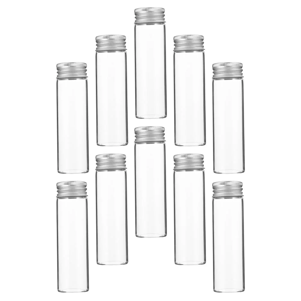 

10Pcs Exquisite Glass Bottles Transparent Tubes Glass Bottles Candy Bottles for Candy Bathroom Fridge