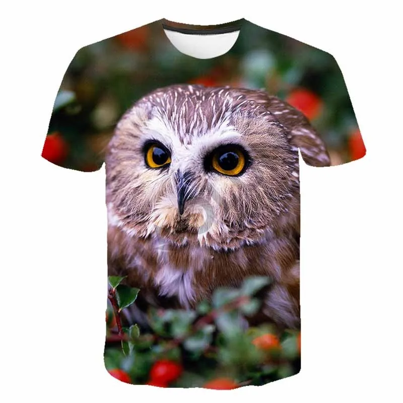 

Nocturnal Animals Owl 3D Print Kids T Shirt Summer Fashion Casual T-shirt Boy Girl Unisex Children's Cool Hip Hop Clothing