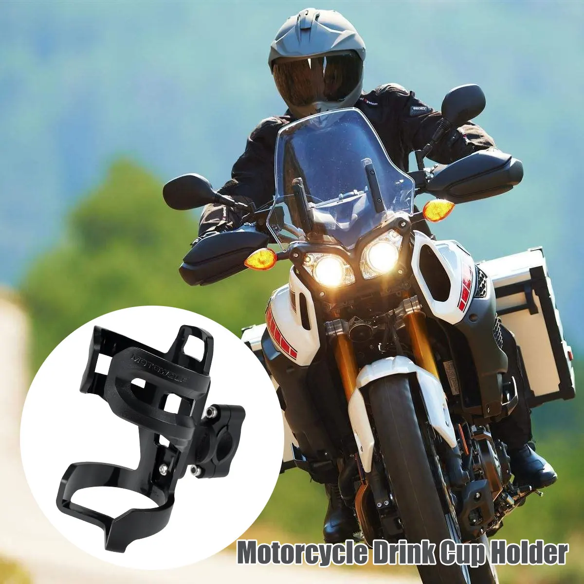 

Motorcycle Bottle Holder Heavy-Duty Bike Water Bottle Holder with Separable Base & Holder Universal 0.51-1.26in Handlebar Bottle