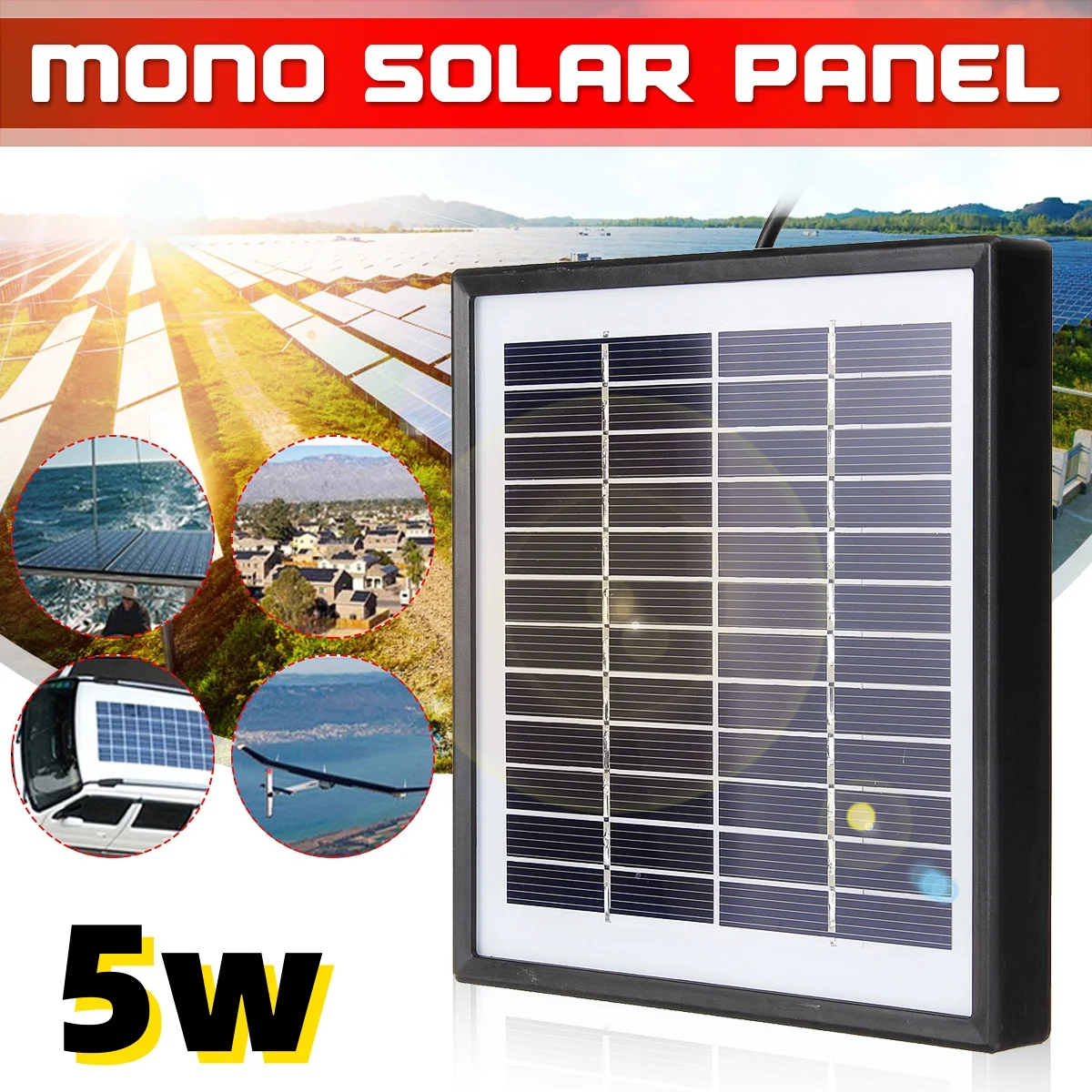 

Солнечная панель 5Вт 12В