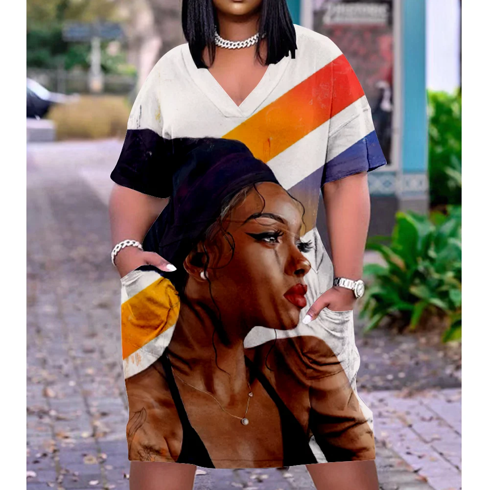 

Богемные Повседневные Вечерние платья, свободное платье средней длины с Африканским принтом для девушек, женское модное облегающее богемн...