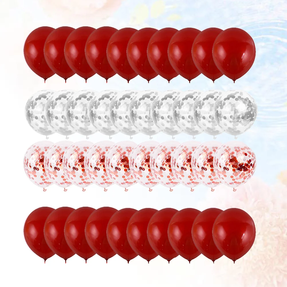 

40pcs Balloons Clear Balloons Party Balloons Sets Shining Balloons Party Balloons Red Latex Balloons