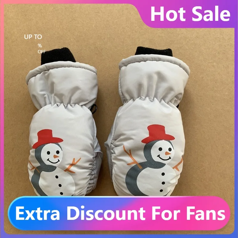 

Модные новые зимние теплые перчатки для мальчиков и девочек водонепроницаемые ветрозащитные Рождественские Зимние варежки удлиненные спо...