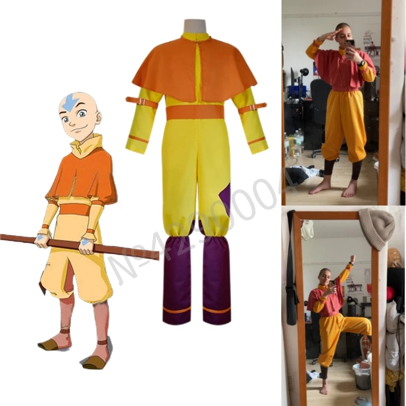 

Аватар Aang Косплей Костюм Хэллоуин карнавал костюм Аватара Последний Воздушный Бандер взрослые наряды в стиле аниме униформа
