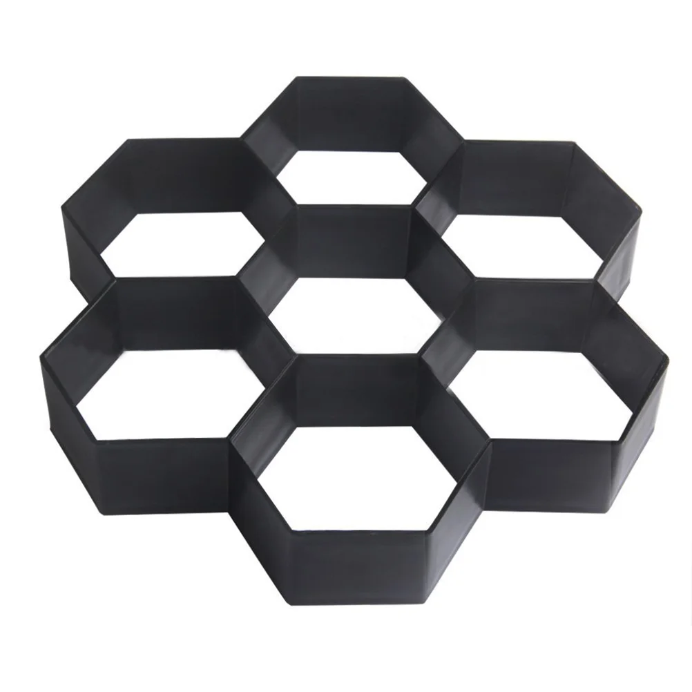 

DIY Maker Hexagon Manually Paving Cement Brick Molds for Garden Decor (Black)