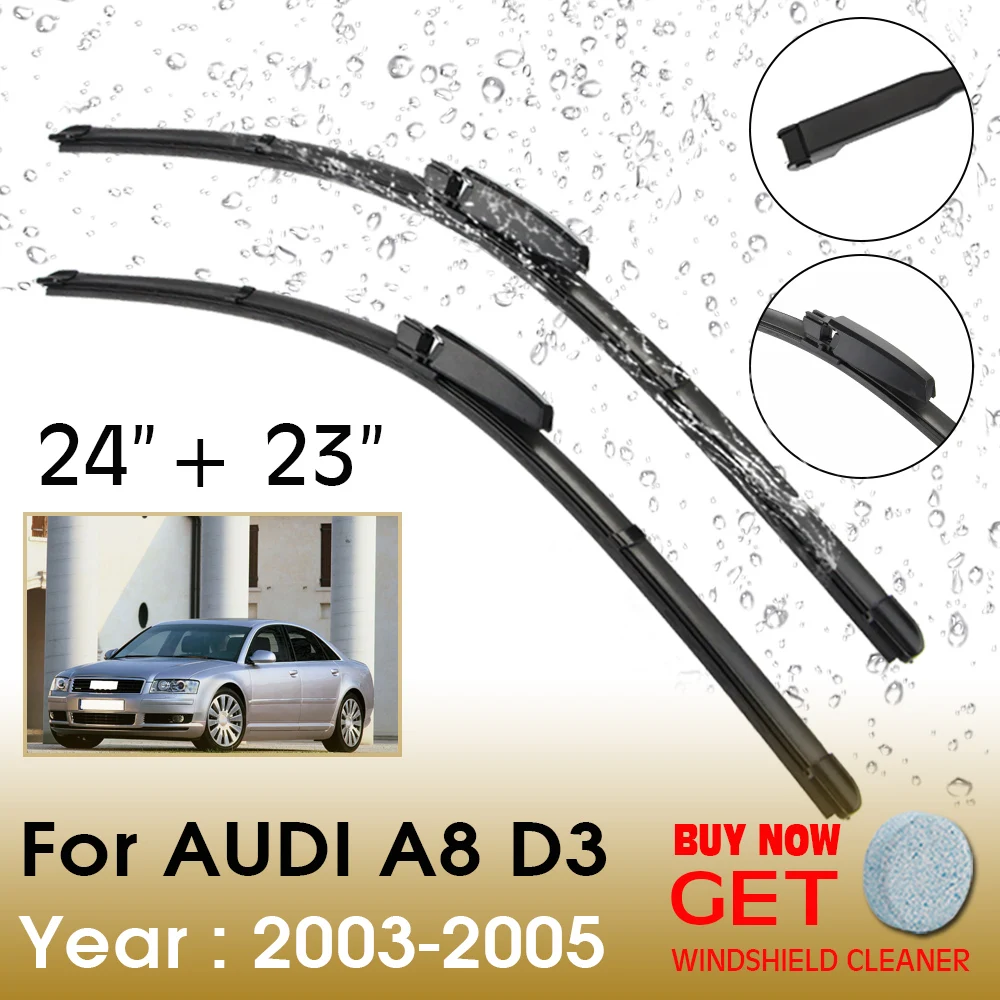 

Car Wiper Blade For Audi A8 D3 24"+23" 2003-2005 Front Window Washer Windscreen Windshield Wipers Blades Accessories