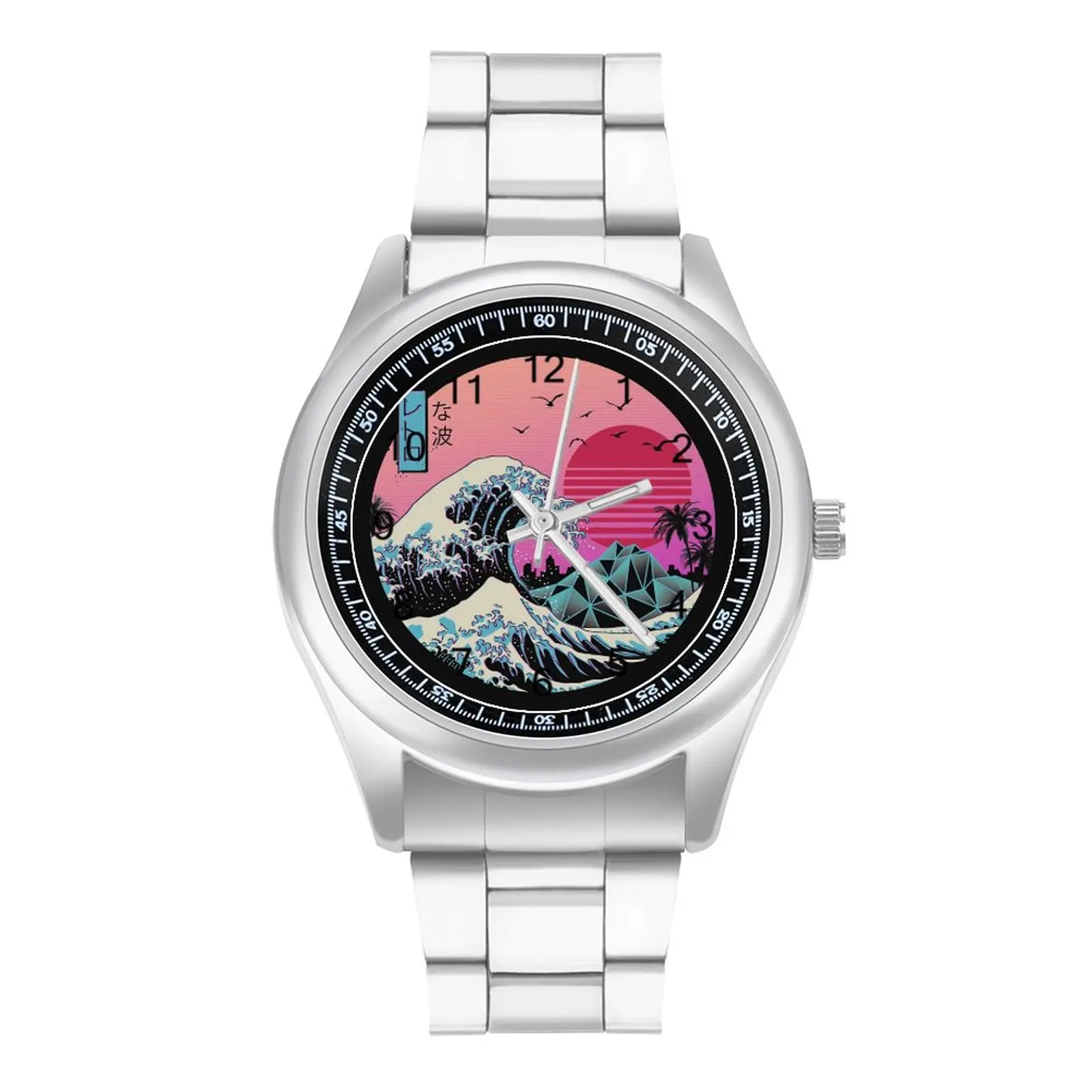 

The Great Wave Cyberpunk Quartz Watch Y2k Analog Fancy Wrist Watch Steel Girl Sport Photo Wristwatch