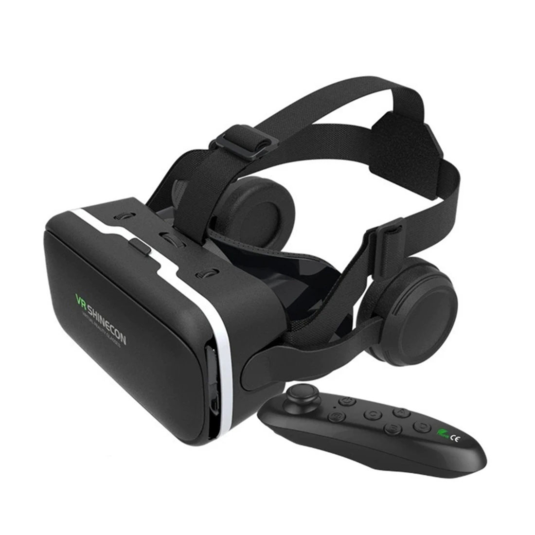 

VR SHINECON G04E 3D VR Glasses Headset with Earphones for 4.7-6.0 Inches Android IOS Smart Phones( VR + Handle)