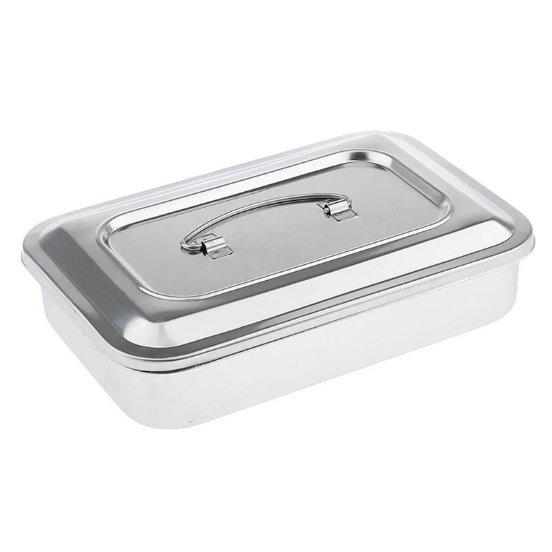 

8X Stainless Steel Container Organizer Box Instrument Tray To Storage Box With Lid Tools Cans - 9 Inches No Hole