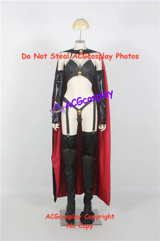 

Lady Death Cosplay Costume Chaos Cosplay faux leather and velvet fabric made acgcosplay include boots covers