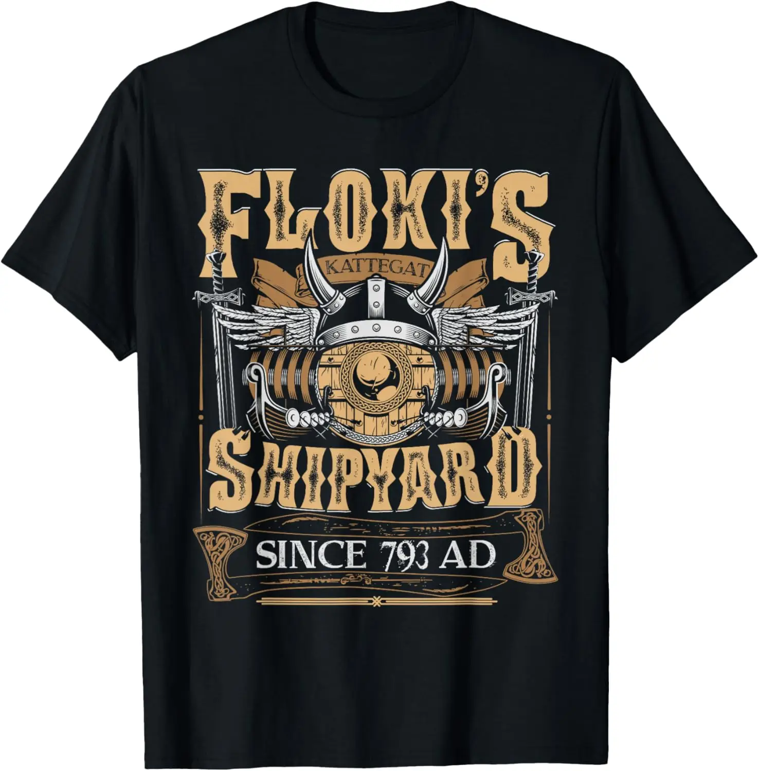 Flokis Shipyard Kattegat с 793 AD — футболка скандинавской мифологии