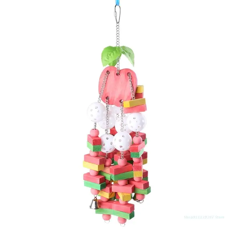 

C5AD Colorful Parrot Bite Toys African Grey Macaws Cockatoos Eclectus Kinds of Birds Training Playing Accessories Supplies