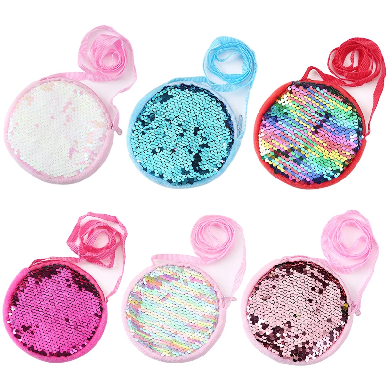 

2-4 Years Old Girls Messenger Bag Fashion Princess Girl Baby Cute Plush Sequin Shoulder Bag Coin Purse Kindergarten Toddler Gift