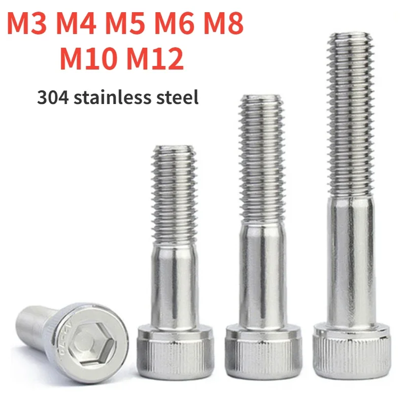 

Винты с шестигранной головкой из нержавеющей стали 304 M3-M12