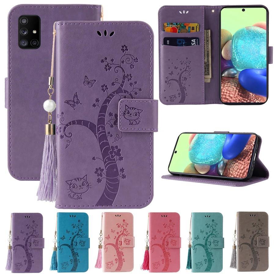 

Wallet Embossed Lucky Bark Cover Case For Samsung Galaxy A01 Core A10 A11 A20 A20E A21 A21S A30 A30S A31 A41 A50 A51 A70 A71 A81