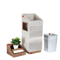 european style hotel lobby trash can with ashtray stainless steel marble hotel hall elevator entrance vertical smoke pipe