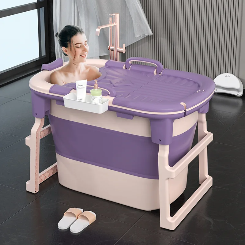 

Lounger Bathtub Plastic Adult Support Folding Household Bathtub Freestanding Baignoire Pliable Adullte Bathtub Accesoires