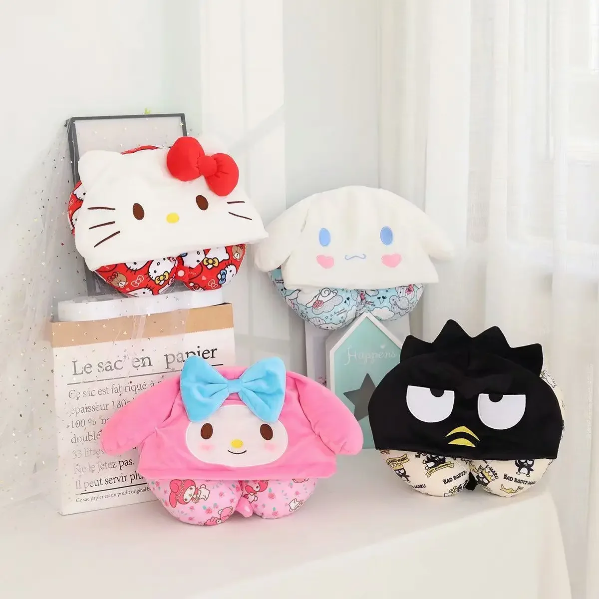 Новая мультяшная U-образная подушка Hello Kitty с капюшоном офисные рабочие
