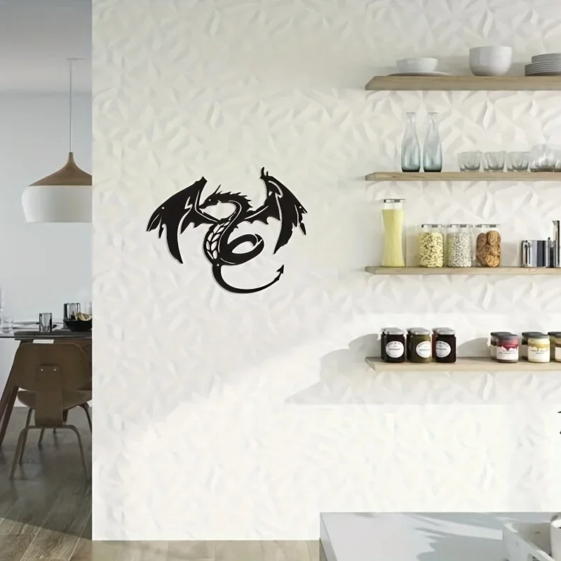 Металлический Дракон Украшение На Стену Черный Лак Железный Рисунок Домашний