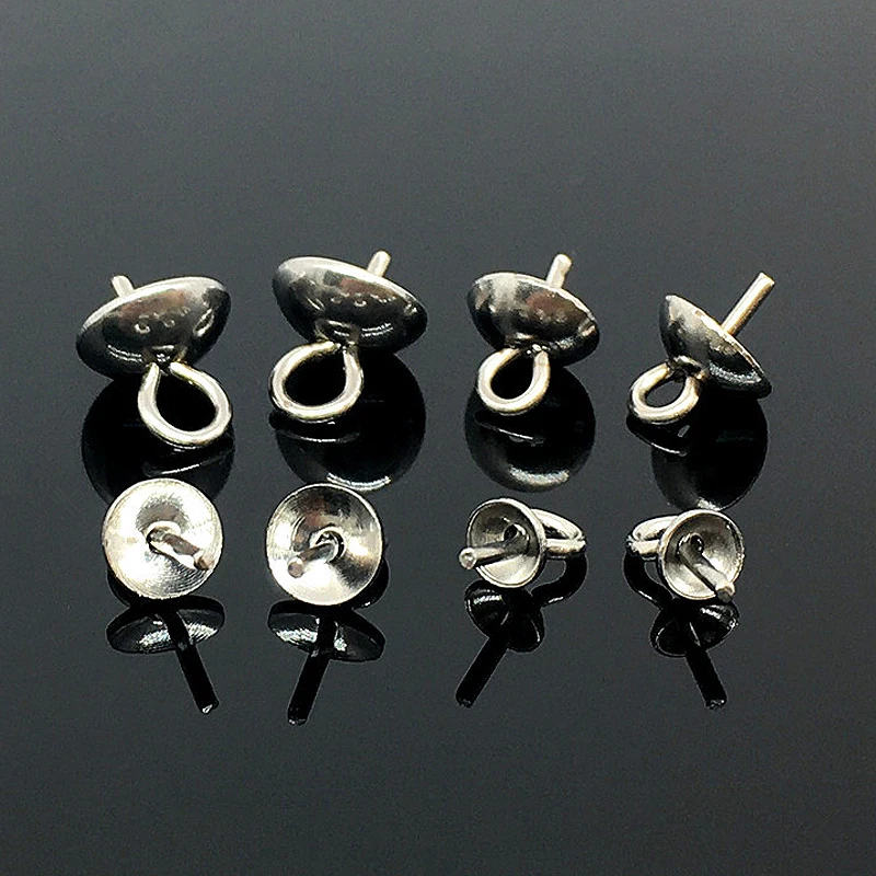 

50Pcs/lot Stainless Steel Charms Eye Pin Bails Beads End Caps Clasps Pins Connectors For DIY Pendant Jewelry Making Wholesale