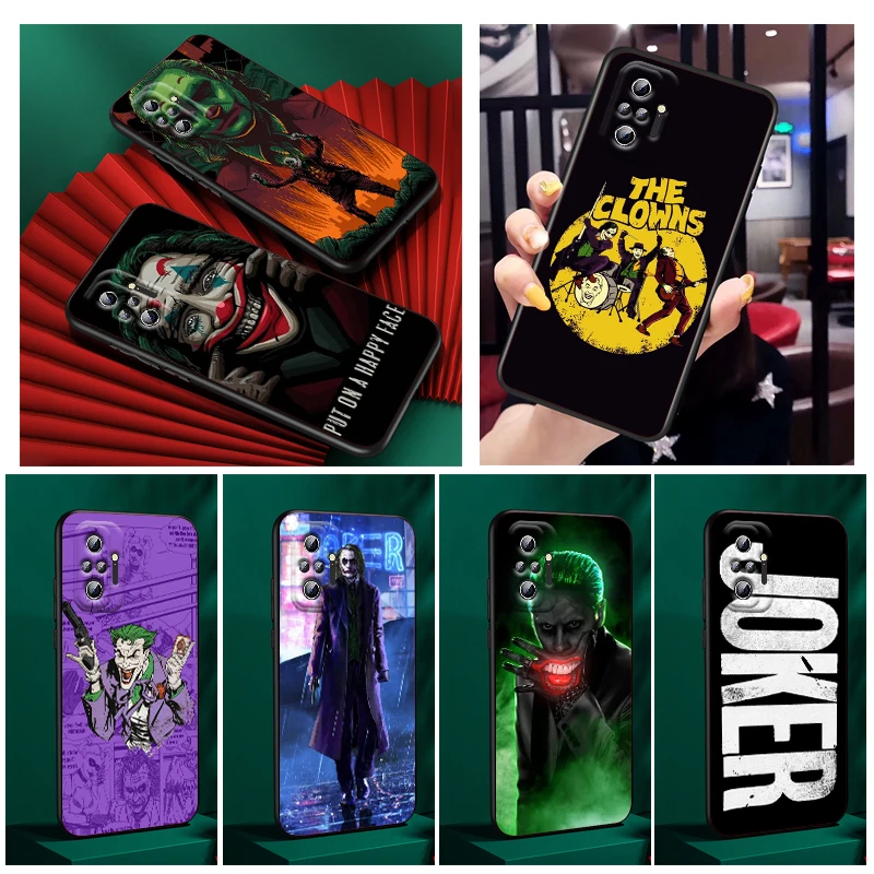 

Anime Luxury Joker LoGo Phone Case For Xiaomi Redmi Note 12 11E 11S 11 11T 10 10S 9 9T 9S 8 8T Pro Plus 5G Black Cover