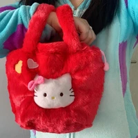 kawaii sanrios handbag hellokittys cartoon cute shoulder bag convenient anime japanese plush bag girl birthday gift