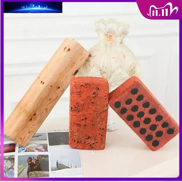 

Pillow Party Funny Brick Shape Pillow Log Pillow Children's Plush Toys High-elastic Throw Pillow with Inner Decorative Cushion