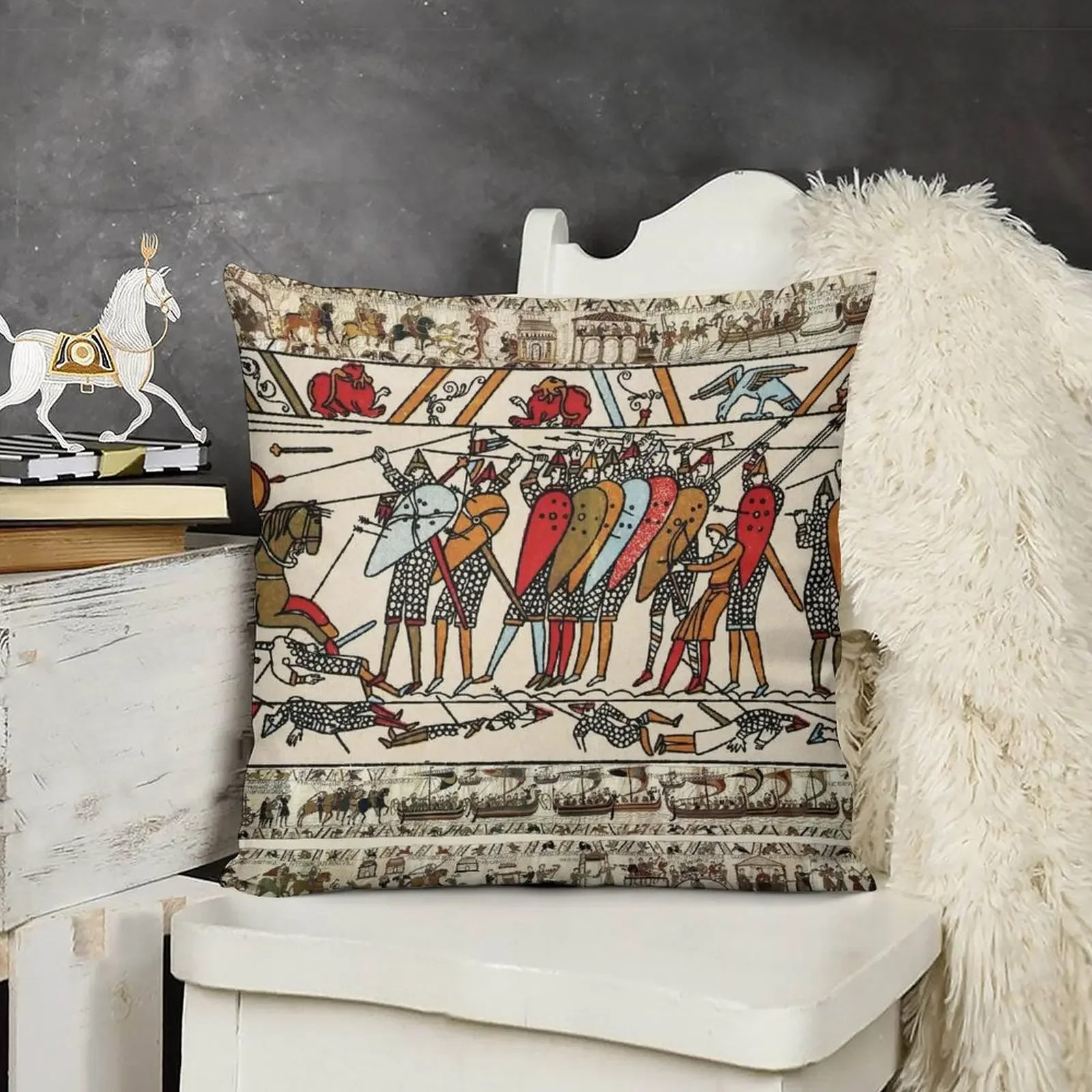 THE BAYEUX TAPESTRY BATL OF HASTINGS NORMAN KNIGHTS Декоративная подушка Наволочки для подушек Подушка