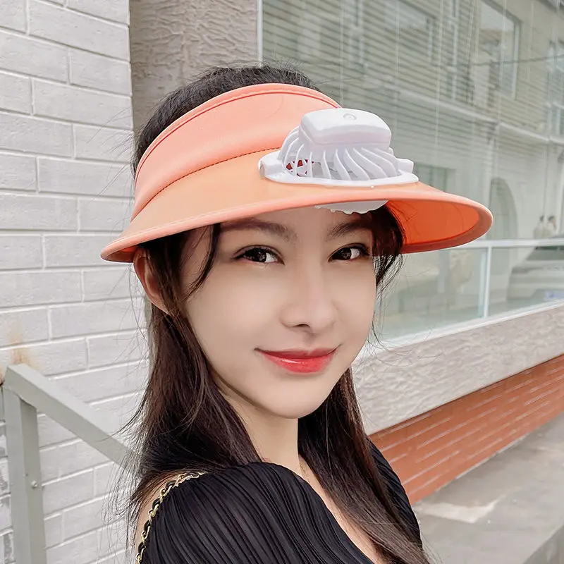 

Kid Adult Summer Sun Hat Solar Cooling Rechargeable Cooling Fan Hat Sun Visor Hat Summer Baseball Hat Empty Top Outdoor Sunhat