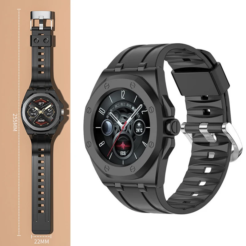 Silicone Strap Transparent Case for HUAWEI WATCH GT Cyber,Modified Watchband Advanced Sports Fashion Wristband Watch Accessory