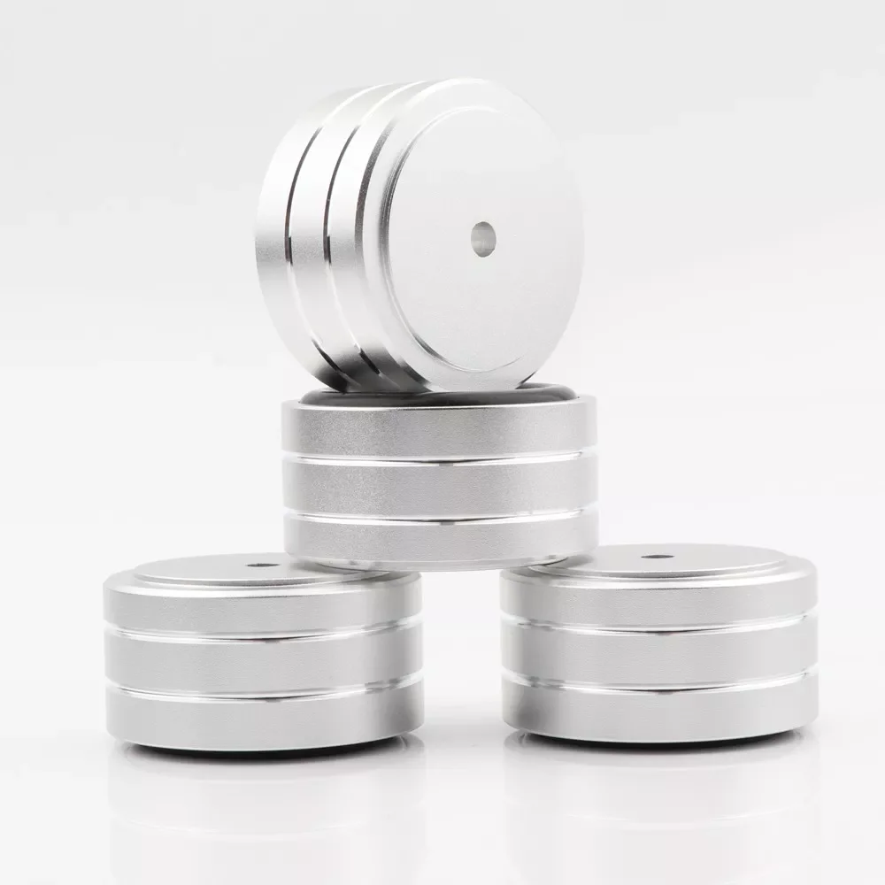 

NEW2023 4PCS HiFi AMP Speaker Aluminum Isolation Feet Pad Use For Turntable DAC Stereo Audio Speakers Amplifier 40x20mm