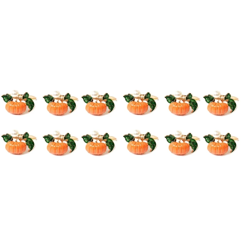 

12 шт., набор колец для салфеток на Хэллоуин, День благодарения