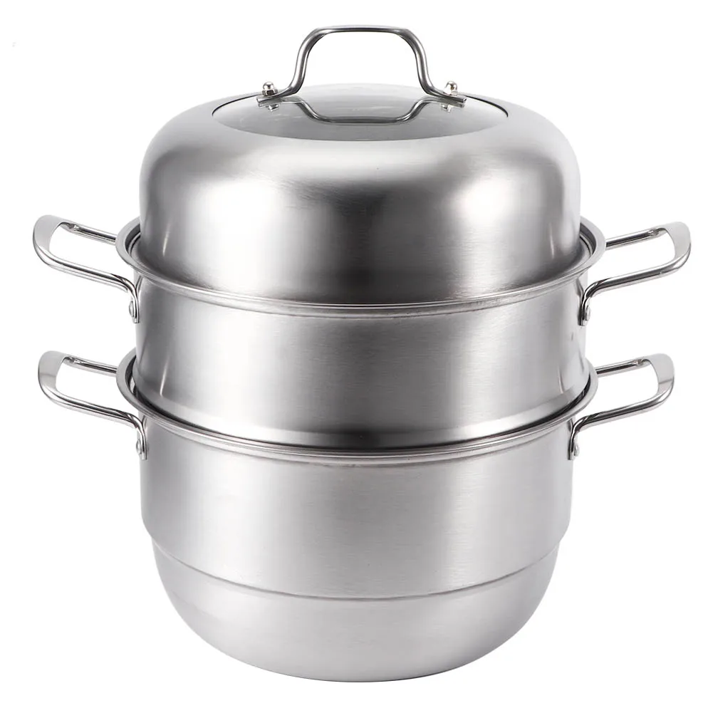 

2-Tier Kitchen Food Steamer Pot Stainless Steel Steaming Pot Cookware for Cooking dumpling