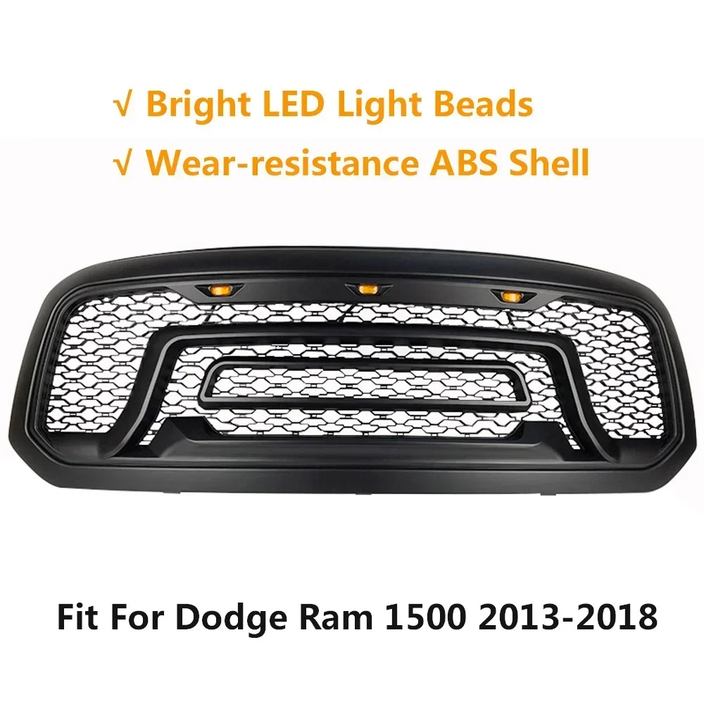Передняя решетка для автомобиля Dodge Ram 1500 2013-2018 с фотовспышкой