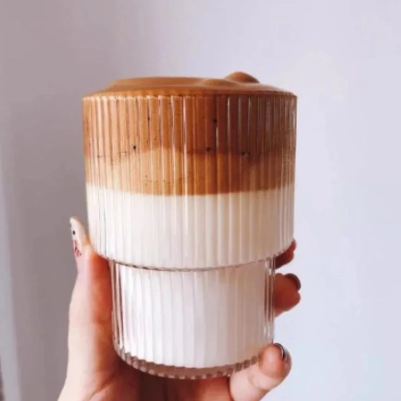Стеклянная кружка для кофе с холодным охлаждением стакан воды прозрачная посуда