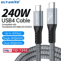 5pcslot usb4 cable 8k type c gen3 40gbps cables 240w fast charge compatible thundebolt 4 full featured data wire support 6k 5k