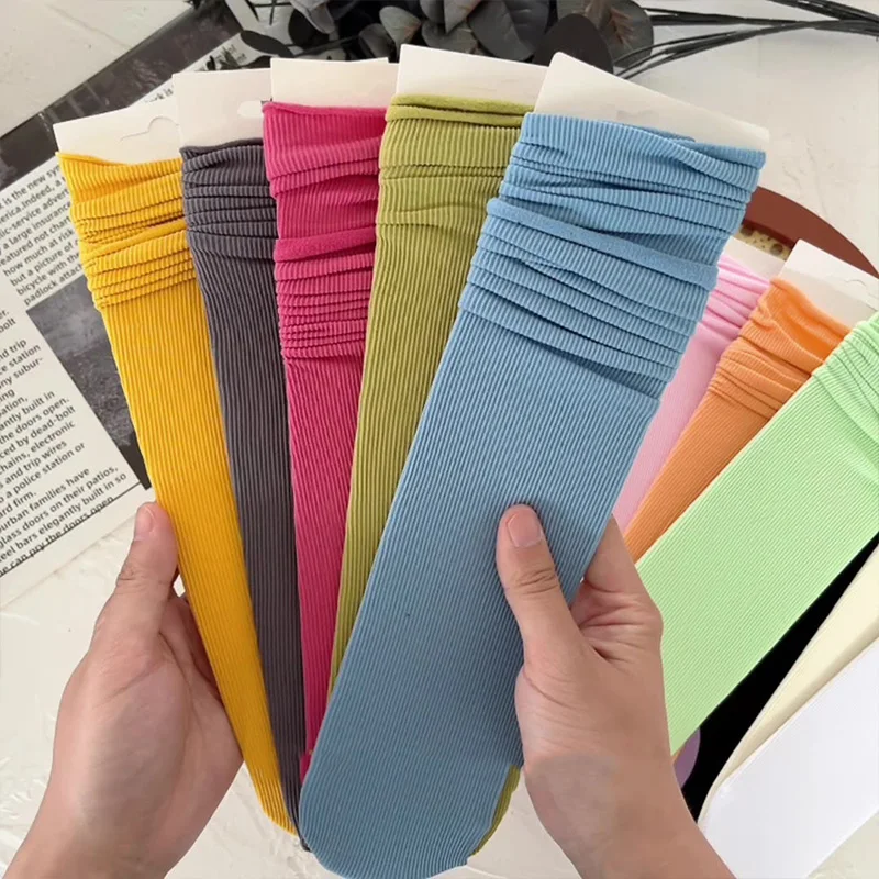 

Носки женские тонкие свободного покроя, летние фиолетовые нейлоновые до колен, модные однотонные в японском стиле, в студенческом стиле, 1 пара