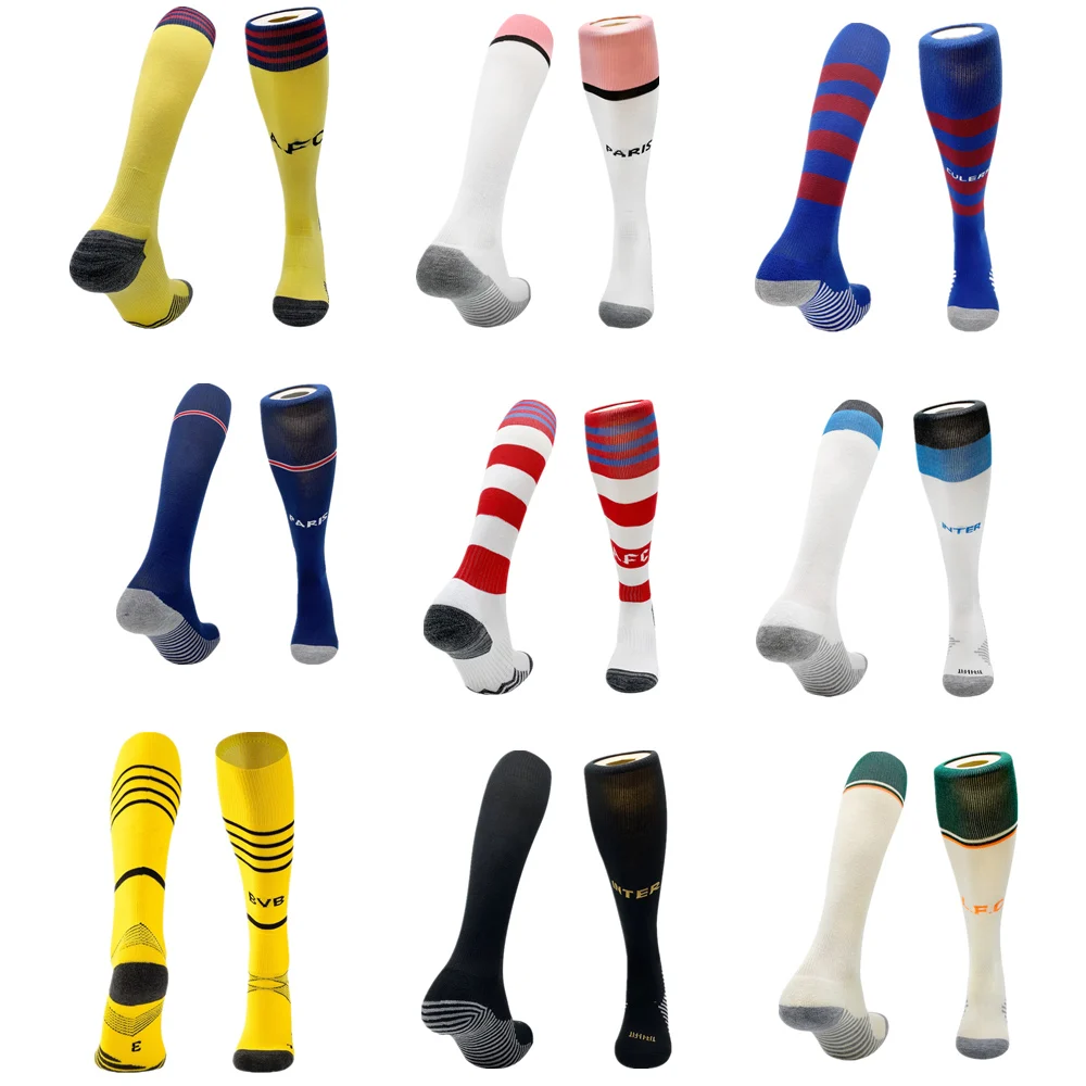 Europe Soccer Club Socks Breathable thicken Sports High Knee Professional Football Basketball Long Stocking Socks for Adult Kids