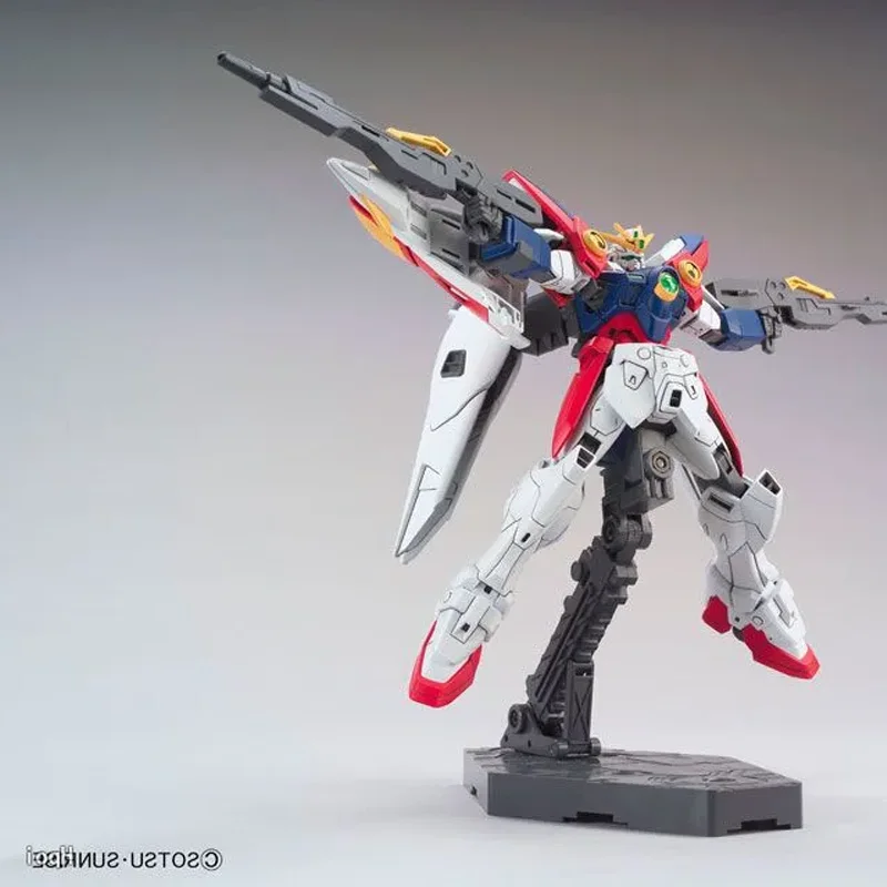 Фото Оригинальный сборный набор Bandai Gunpla HG 1/144 W XXXG-00W0 Wing Zero, коллекционная модель, подарок на Рождество №5