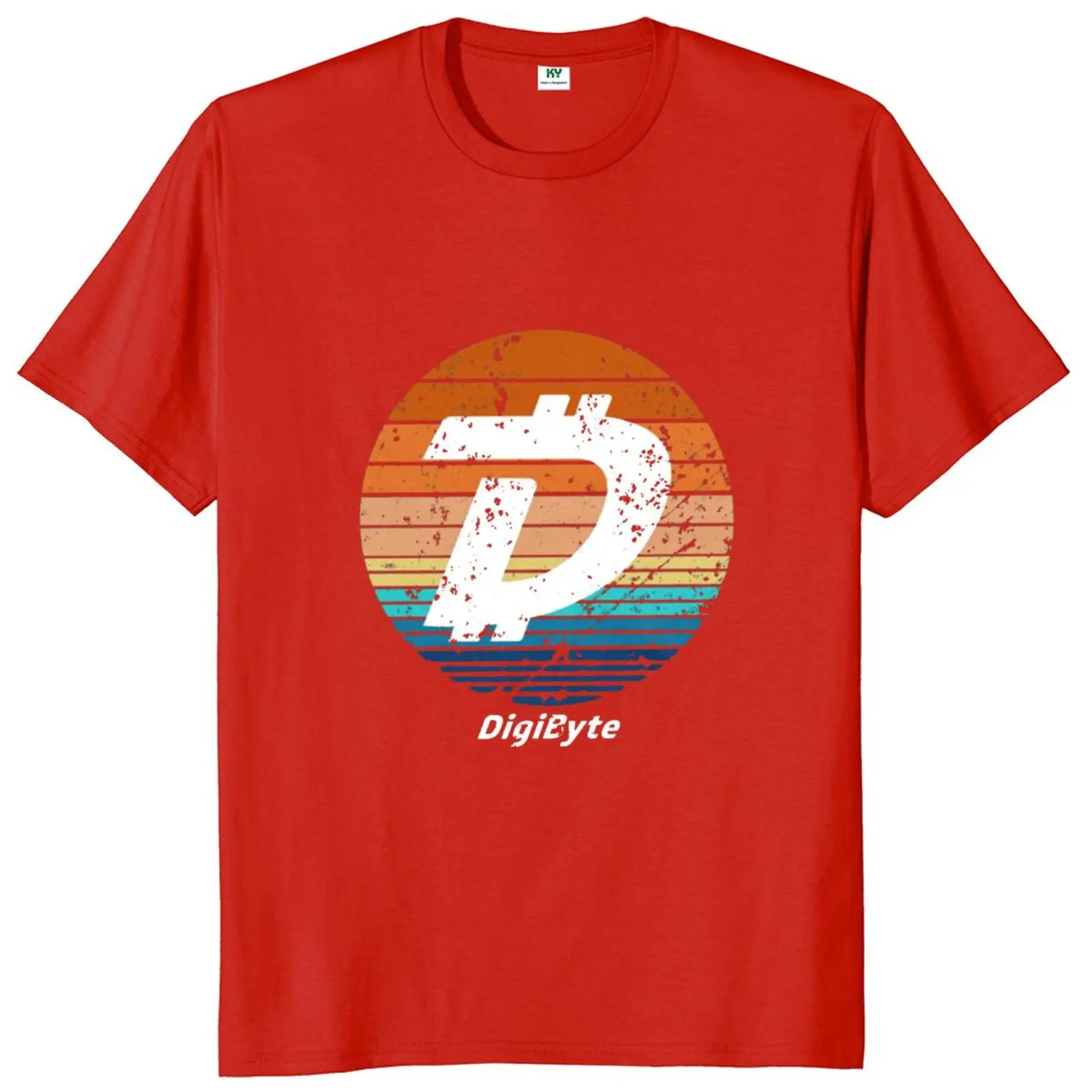 Фото Футболка Digibyte для криптовалюты, забавные винтажные хлопковые повседневные футболки унисекс с коротким рукавом и закатом в виде криптовалю... №5